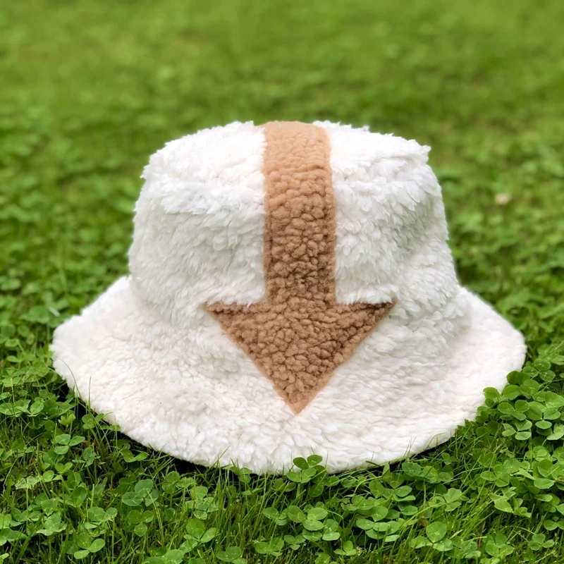 Avatar the Last Airbender Appa Bucket Hat Lamb Wool Hat Winter Warm Fishing Caps Faux Fur Arrow Bucket Hat Tide Flat Top Hats