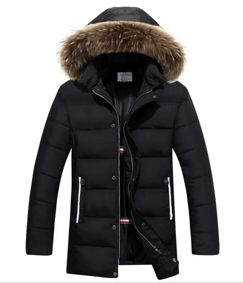 Мужские зимние парки куртки Мужская модная повседневная свободная длинная