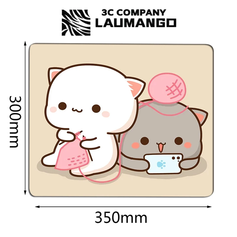 Коврик для клавиатуры маленький коврик мыши милый персиковый с котом мочи