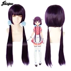Парик для косплея Ebingoo Blend S Sakuranomiya Maika, длинные прямые синтетические термостойкие волосы фиолетового цвета для костюма на Хэллоуин, с голубым мехом