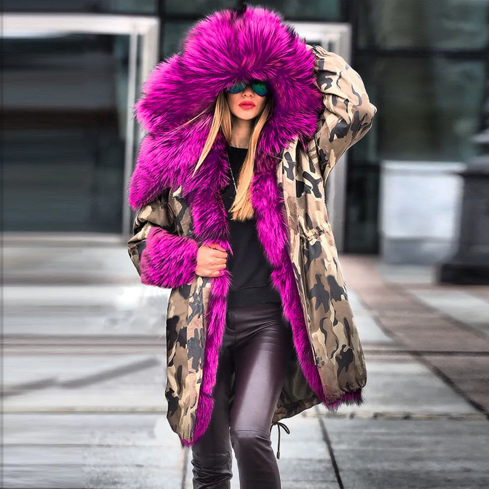 Хлопковая стеганая куртка для женщин двойное толстое теплое пальто с капюшоном и