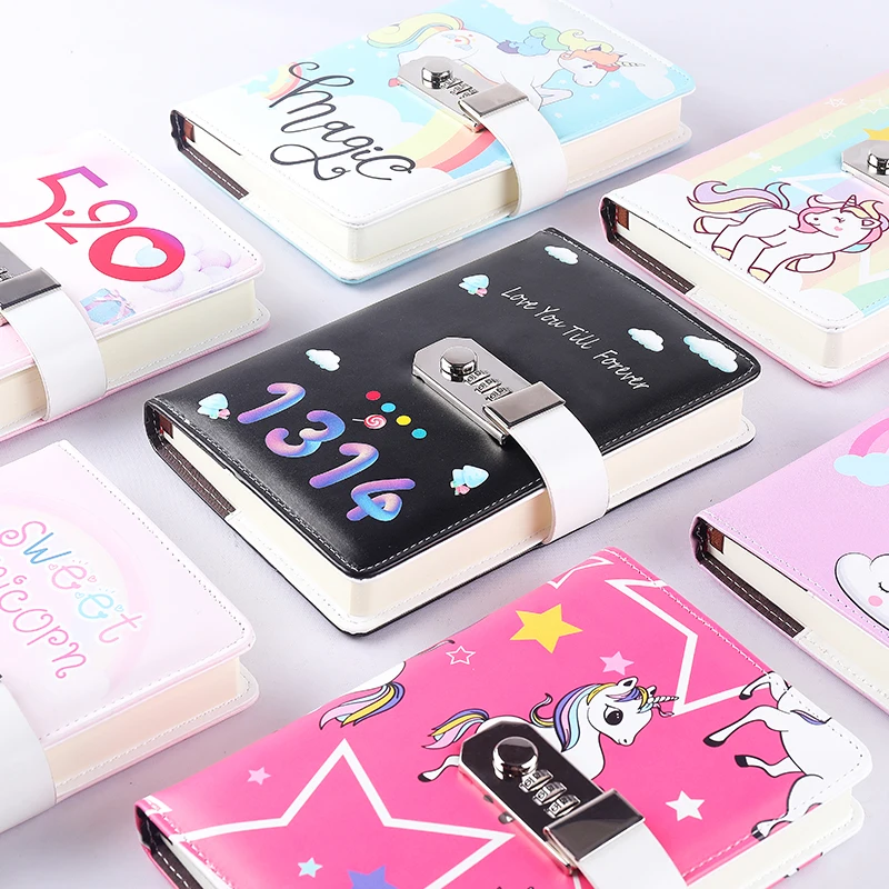 

New Password Lock Notebook Creative Cute Diary Gift Secret Codebook Fashion Planner Journal Notepad Student Lovers Customize
