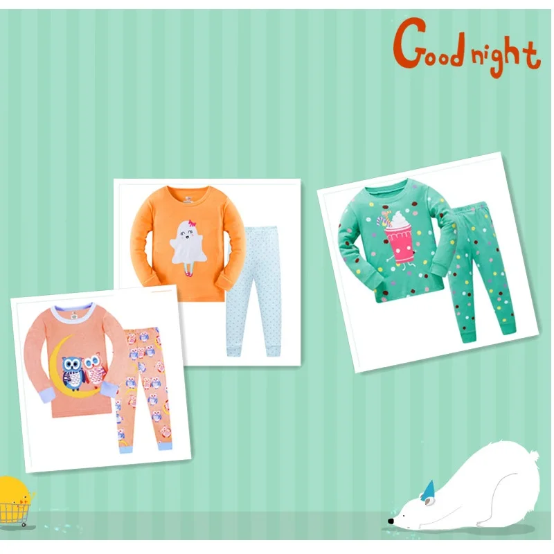 

Children Pajamas Baby Clothing Set Kids Cartoon Sleepwear Autumn Cotton Nightwear Girls Animal Pyjamas Pijamas Set