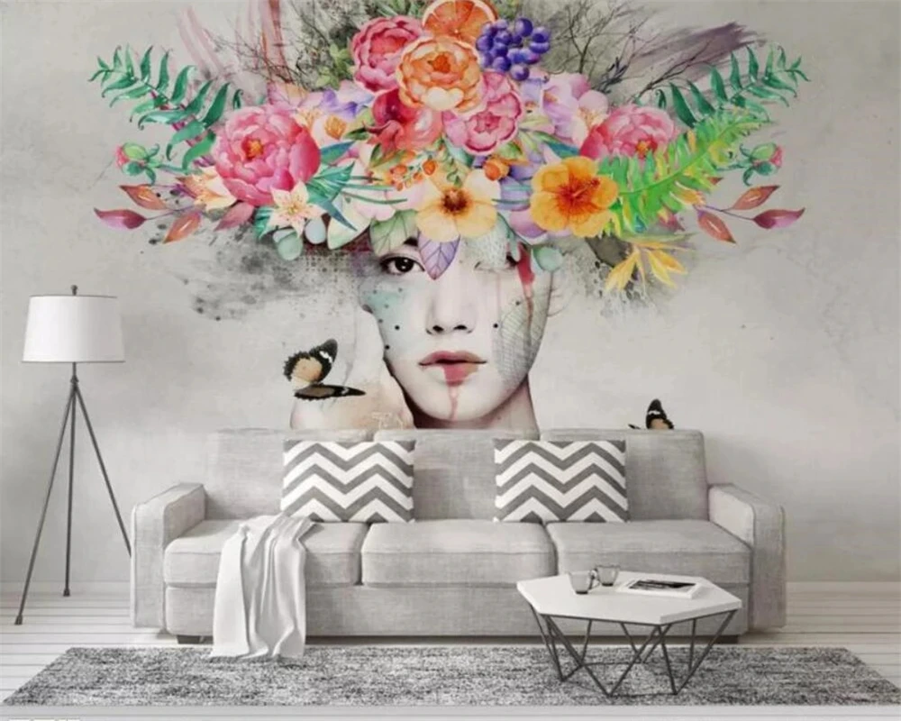 Пользовательское фото 3D простой ручная роспись акварель красота Роза цветок фон