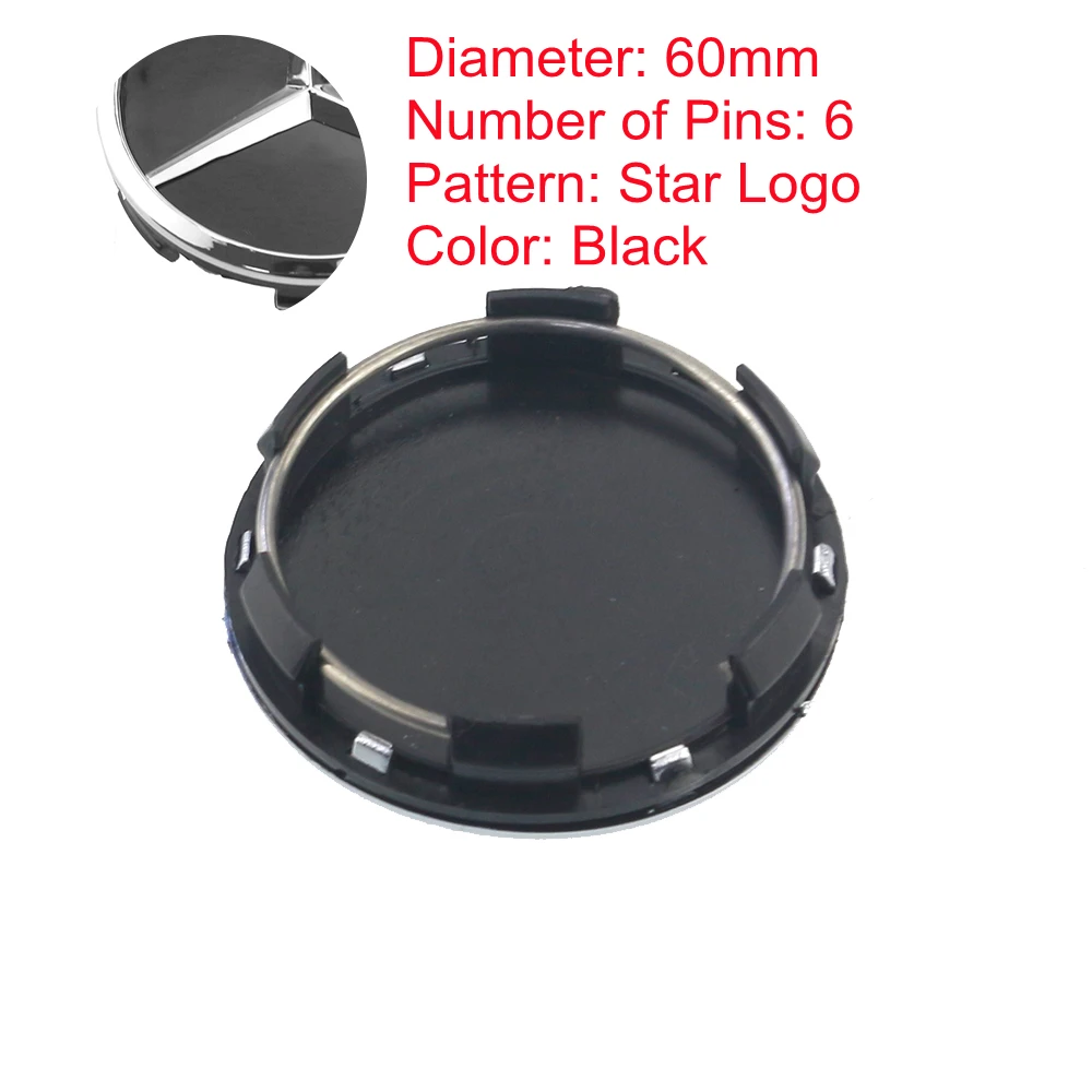 4 шт./Лот 60 мм Центральная Крышка Ступицы Колеса черная звезда логотип значок