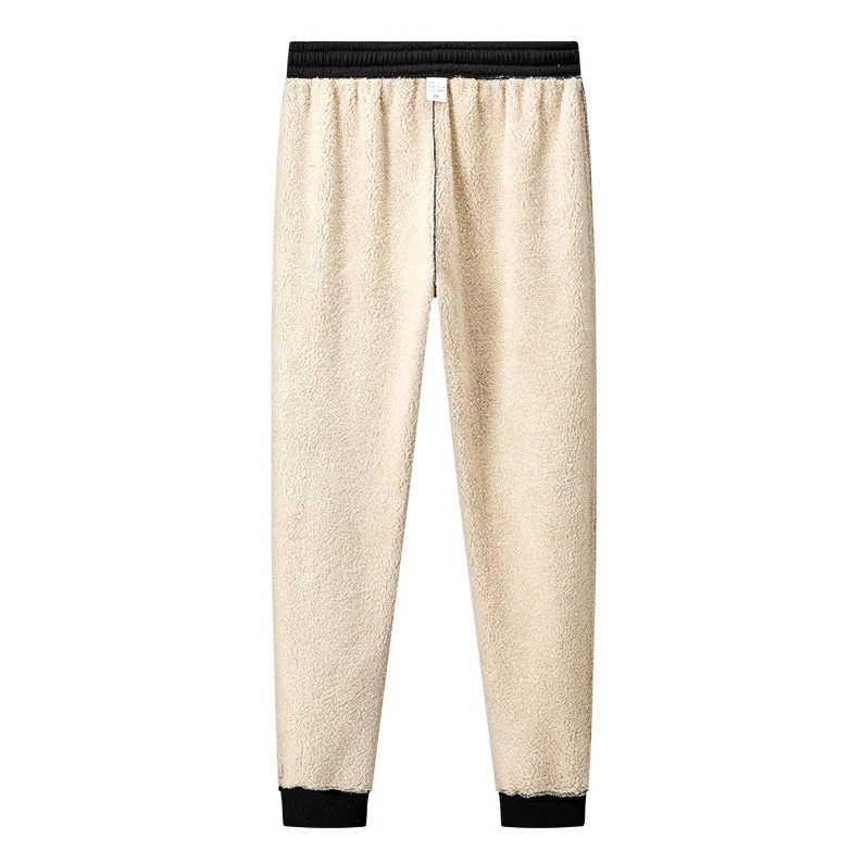 Мужские шерстяные брюки зимние теплые бархатные кашемировые из плотного флиса