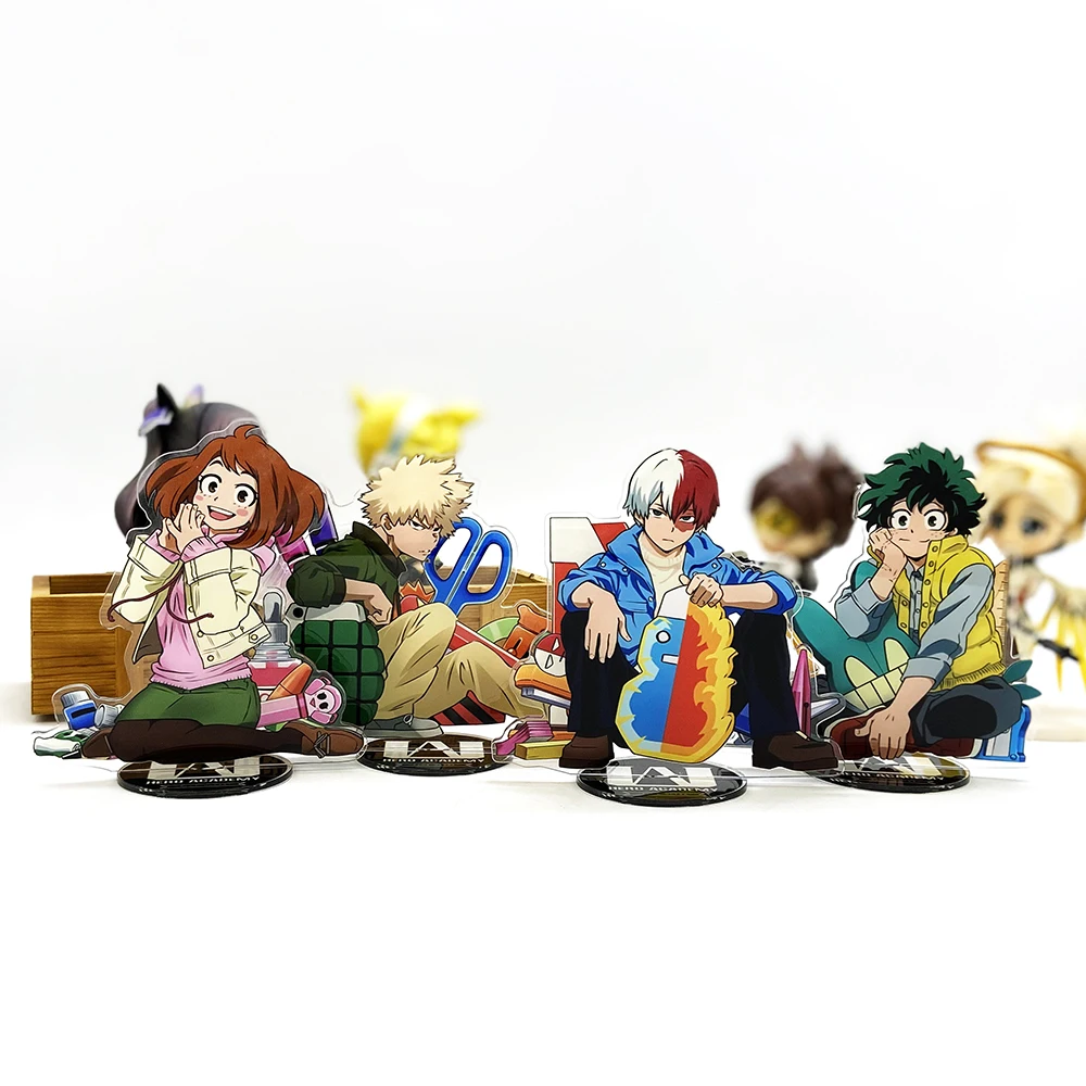 Love Thank You My Hero academic school desgin Midoriya Todoroki Bakugou Ochaco фигурка на акриловой подставке