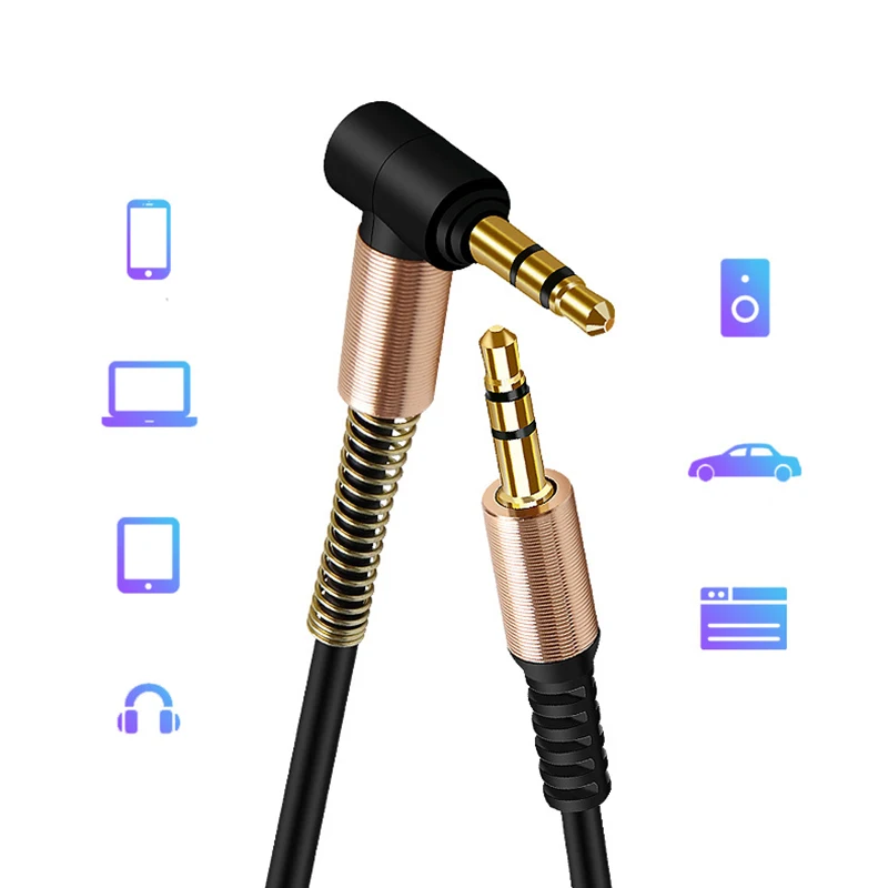 Аудиокабель штырь 3 5 мм 1 м нейлоновая оплетка автомобильный усилитель Aux шнур для