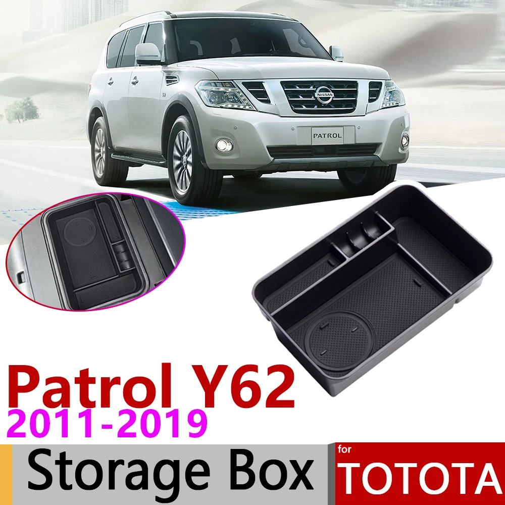 

for Nissan Patrol Y62 2011~2019 of Armrest Box Storage Stowing Tidying Car Organizer Accessories 2012 2013 2015 2016 2017 2018