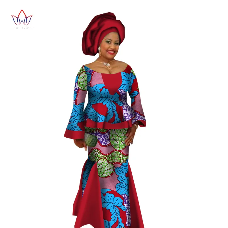 African Summer Skirt Set for Women Dashiki Traditional Blouse Top and Sets Print Wax Plus Size 6XL WY1380 | Тематическая одежда и
