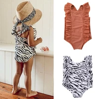 one piece toddler baby swimsuit swimwear girls bikini zebra pattern swimming bathing 1 6yearsbeach clothes