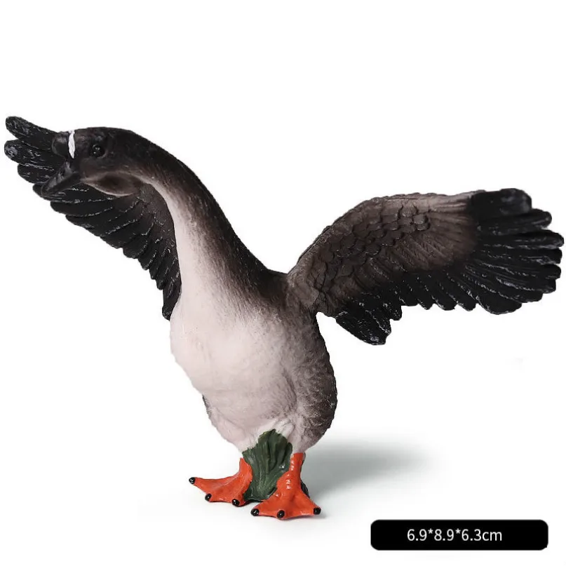 Lion Head Goose Милый куб модель моделирование зоопарк дикая природа фигура прекрасная образовательная детская панда Лев Зебра слон животное игрушка для детей Декор подарок - Цвет: Lion Head Goose