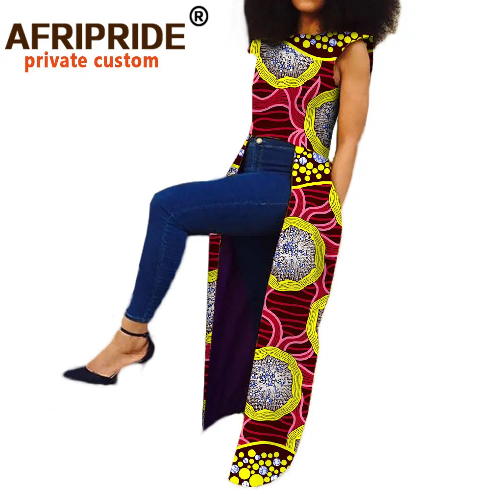 2020 африканская одежда для женщин AFRIPRIDE private custom без рукавов длинное пальто до