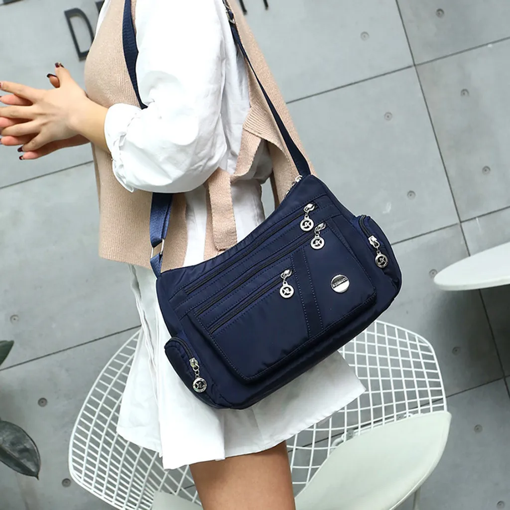 

Women Shoulder Messenger Bag Casual Waterproof Nylon Zipper Pocket Handbag Fashion Large Capacity Travel Female Crossbody Bags