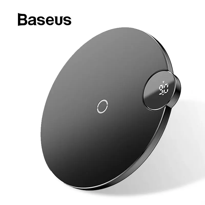 Baseus светодиодный дисплей Беспроводное зарядное устройство для iPhone X Xs Max Xr 8 Plus Быстрое беспроводное зарядное устройство для телефона samsung S10 S9 S8 Xiaomi MI9