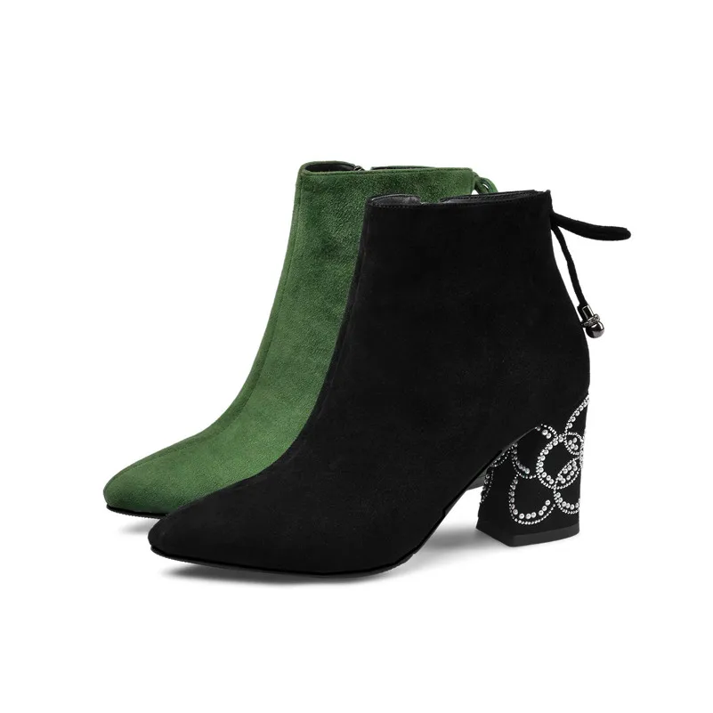 FEDONAS Pearl Embroider Women Ankle Boots High Heeled Prom Elegant Ladies Shoes Woman Warm Autumn and Winter Short Chelsea Boots