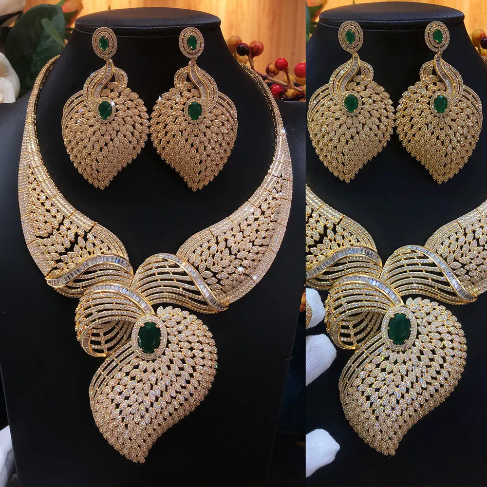GODKI Big Fashion Luxury 4PCS Bold Bowknot Nigerian Jewelry Sets For Women Wedding Zircon Indian African Bridal Jewelry Sets