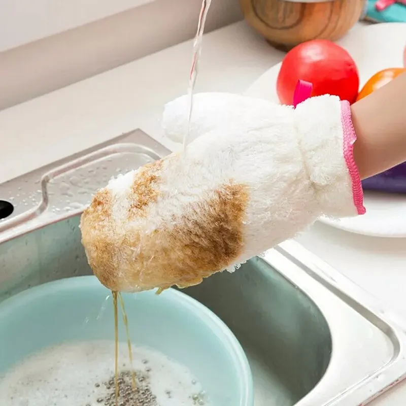 

1PC Dishwashing Heatproof Mitten Glove Water Oven Glove Kitchen Cooking Microwave Oven Mitt Insulated Non-slip Glove Thickening