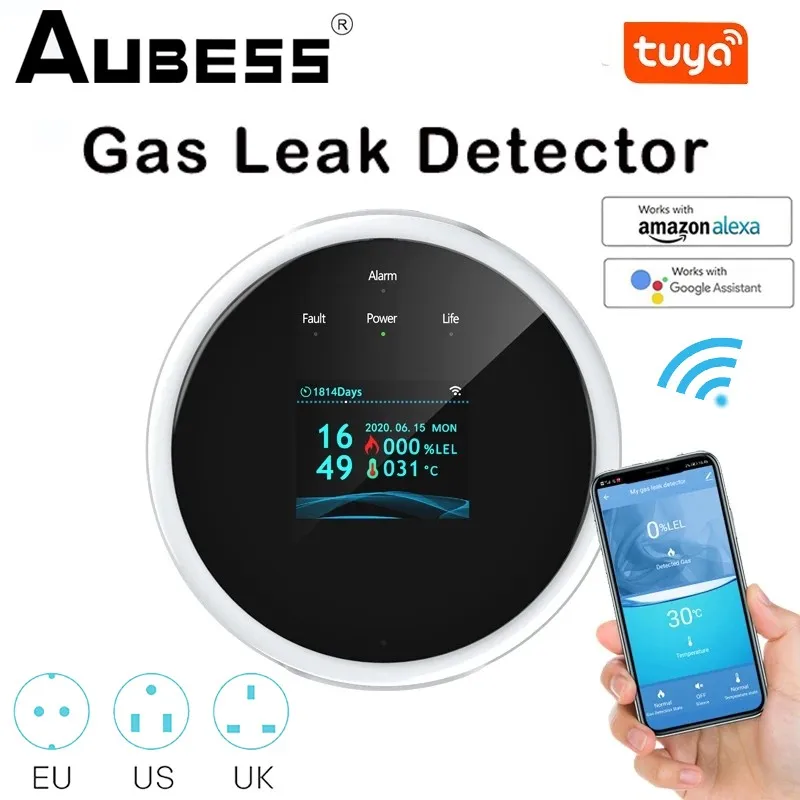 Детектор дыма Abuess Smart Tuya и детектор угарного газа с дисплеем CO на батарейках |