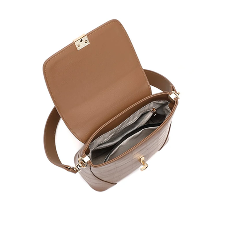 

Casual Retro Women Shoulder Bags Designer Brand Chic Strap Female Handbags Luxury Pu Leather Crossbody Messenger Bag Large Purse