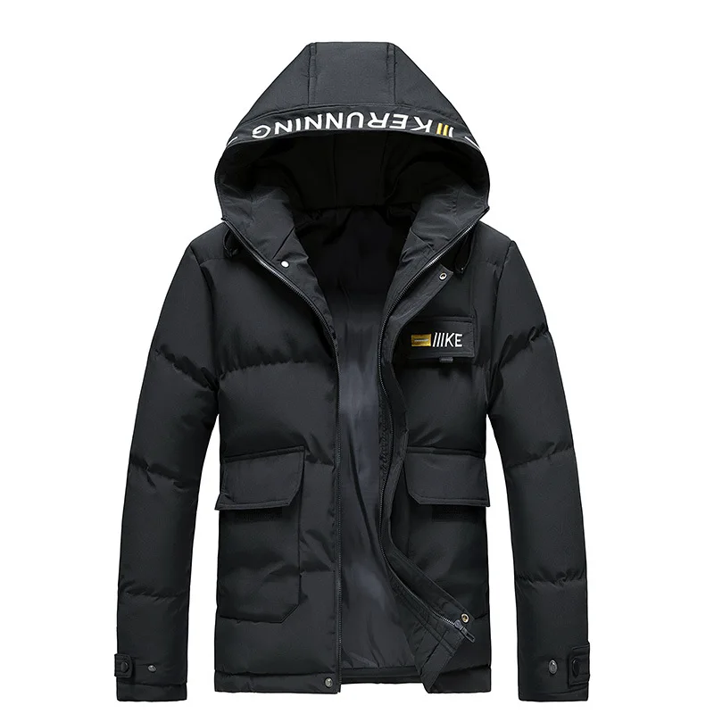 KKSKY Men's Padded Hooded Jacket 2020 Winter Thick Parkas Polyester Men Clothes Print Warm Coats Mens Clothing Oversized M-8XL