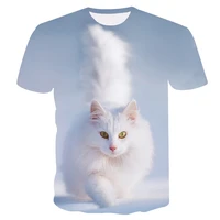 2021 new mens t shirt short sleeve two cats print 3d o neck tees summer male s 5xl fashion cool