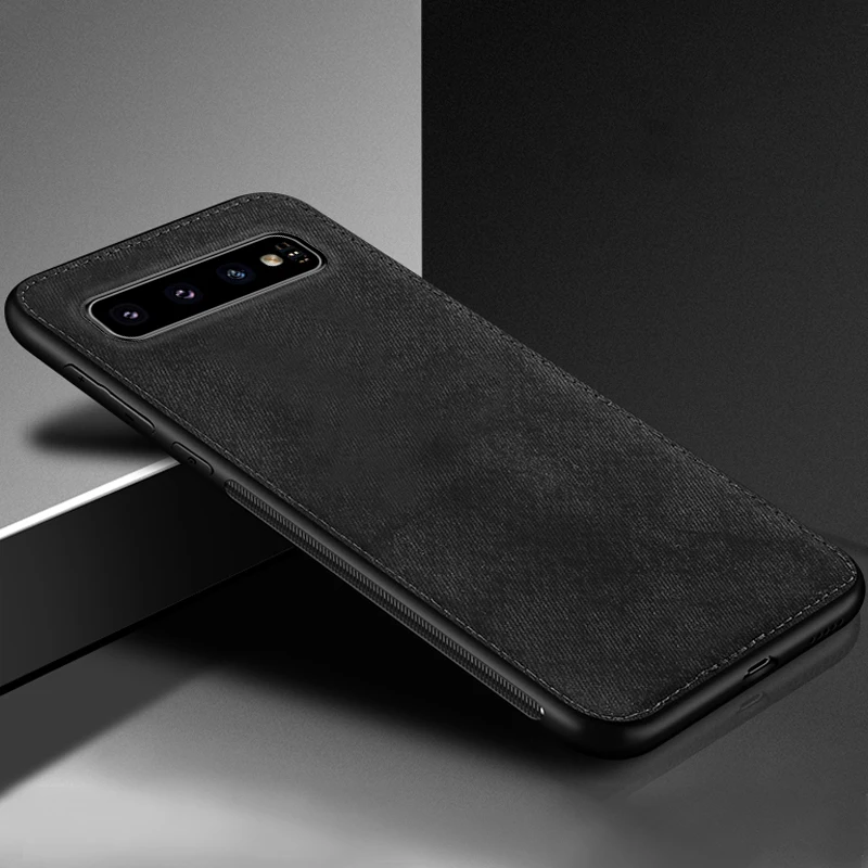 IIOZO Магнитный тканевый чехол для samsung Galaxy S8 S9 S10 Plus Note 8 Note 9 ультратонкий тканевый Мягкий силиконовый чехол s - Цвет: black