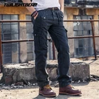 Высококачественные мужские брюки-карго с несколькими карманами, повседневные брюки большого размера, уличная одежда из чистого хлопка, камуфляжные брюки-карго, Мужская одежда, брюки