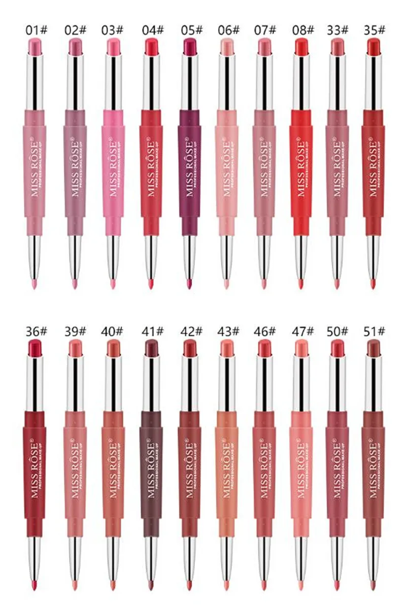 Miss Rose 20 цветов стойкий карандаш для губ матовый водонепроницаемый карандаш для губ увлажняющие губные помады косметика для контурирования