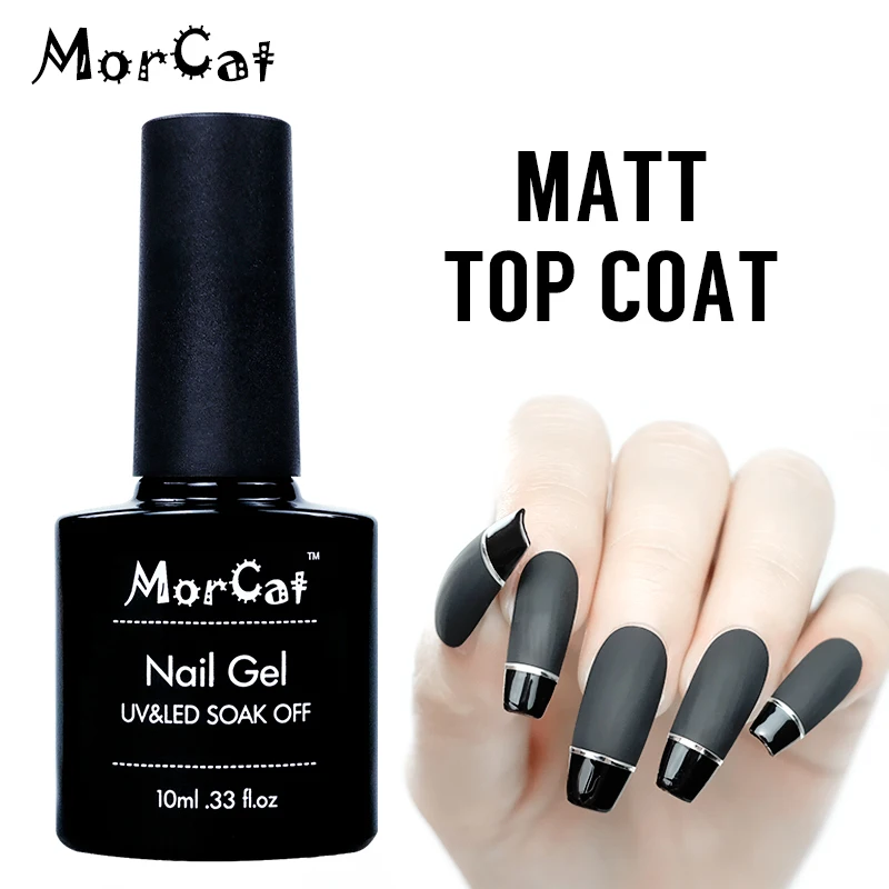 Matt Top MorCat топ и Базовое покрытие 10 мл УФ гель лак для ногтей прозрачный гель для ногтей не впитывается не протирается грунтовка гель лак лакировка ногтей - Цвет: Matt Top