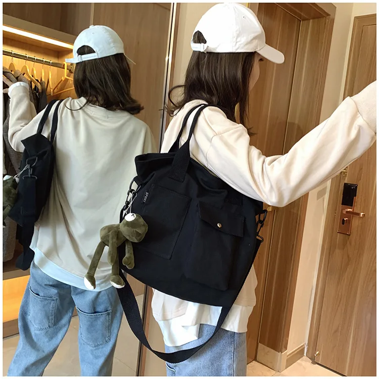 

Spring New Tote Canvas Bag Women's Bag Fashion 2021 Korean Women's Bag Simple Shoulder Diagonal Bag Handbag Bag