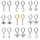 Женские маленькие серьги-гвоздики из серебра 925 пробы, с молнией, лунным глазом, в виде животных, DA491