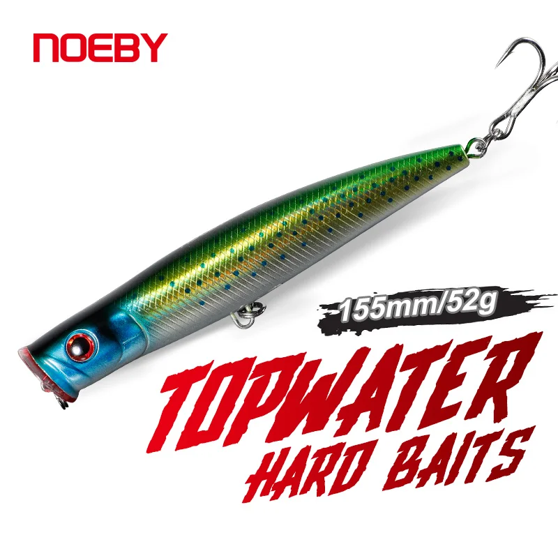

Наживка Noeby Topwater Popper Bait 155mm52g, искусственная пластиковая приманка, для рыбалки, морской окунь, свимбейт