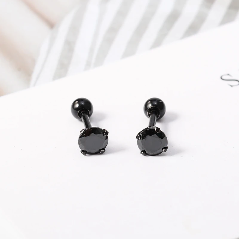 1 пара сережек Для Пирсинга Ушей серьги гвоздики для девочек с кристаллами