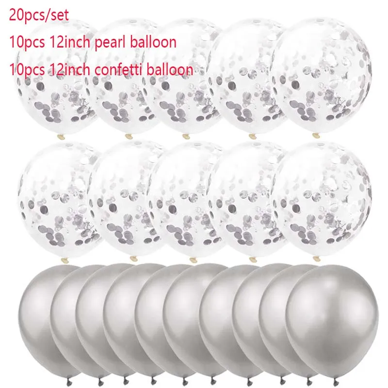 20pcs silver Смешанные металлические золотые шары деко день рождения металлические шарики для день рождения вечерние украшения детский воздушный шар "Конфетти" Воздушные шары Свадебный декор - Цвет: 20pcs silver