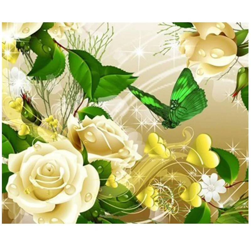 Алмазная живопись цветы алмазная 5D полная вышивка крестиком дрель круглая | Дом и