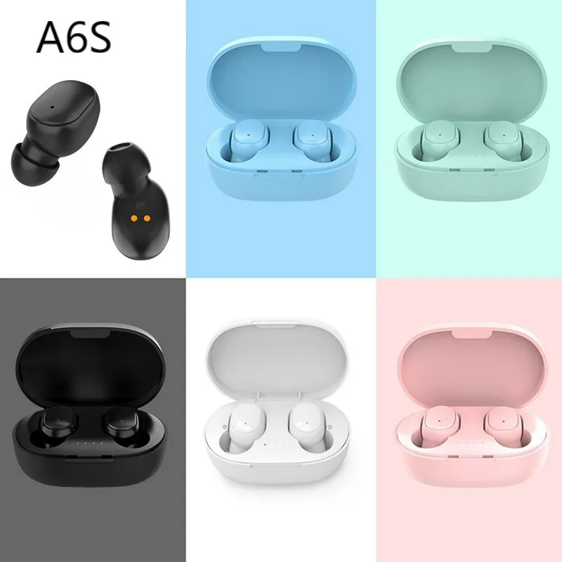 

A6s TWS Bass Headset Wireless Headphone Earphones Sports Mini Stereo in-Ear for xiaomi huawei iphone Bluetooth-compatible phone