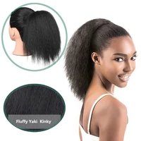 8 afro kinky straight ponytail hairpiece yaki drawstring pony tails hair extension for black women high temperature fiber
