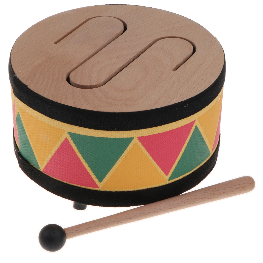 

Деревянный Круглый трехтоновый барабан, перкуссионный инструмент, детская музыкальная игрушка, подарки
