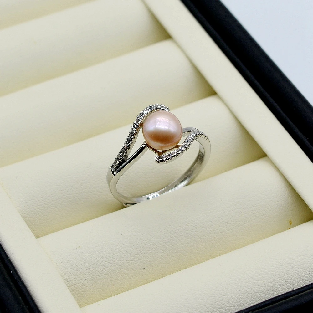 Женские кольца с круглым искусственным цирконием регулируемый размер простой