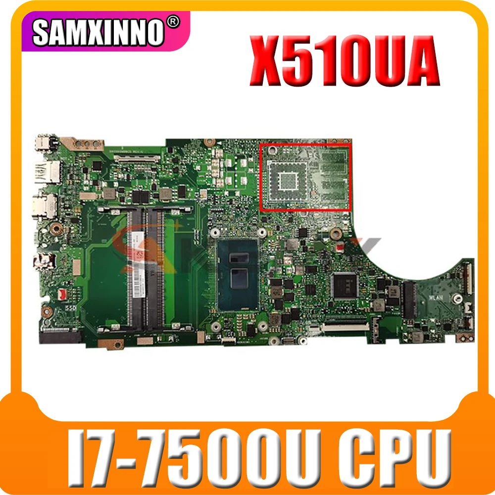 

X510UQ original mainboard for ASUS VivoBook-15-X510UA UMA X510UR X510UNR X510UR X510U with I7-7500U Laptop motherboard
