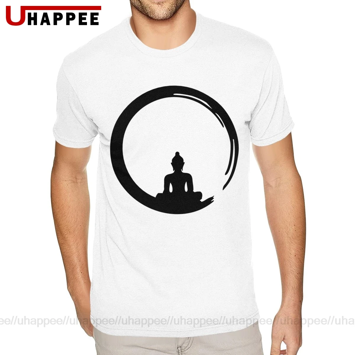Cute Zen медитация Будда Футболка мужская Персонализированная с коротким рукавом 100