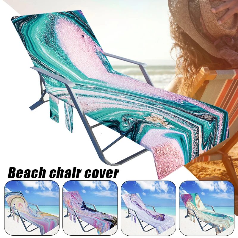 

73x210cm Beach Chair Cover Holiday Swimming Pool Lounger Chairs Cover With Storage Pocket Summer Seaside Beach Towel