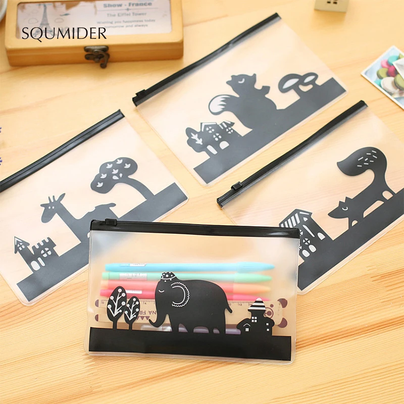 

Простой Прозрачный чехол для карандаша Kawaii, пластиковый чехол для школьного карандаша, Портативная сумка для хранения для студентов, сумка ...