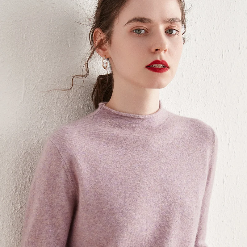 

Crimping Oneck Sweaters for Women 100 Cashmere Knitting Pullovers 2020 Winter New Soft Top Grade Pashmina Knit Tops Female cloth