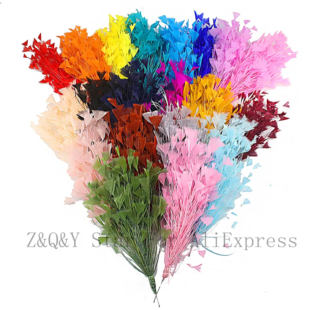 

Natural turkey tear flat wool dyed dark pink made into 30-35CM wire flower DIY craft performance costume feather