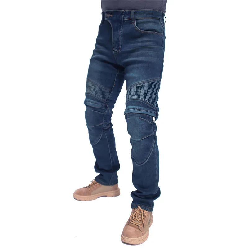 2020 улучшить мотоцикла джинсы для езды высота по колено с подкладкой из бархата