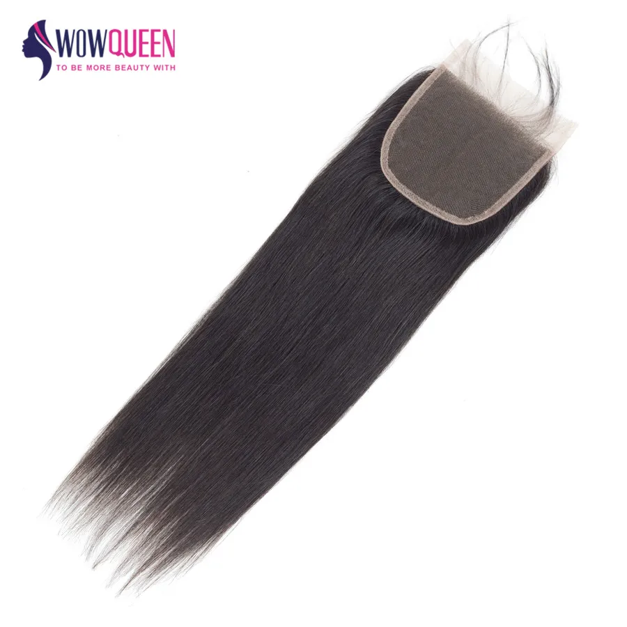 WOWQUEEN Brazilian Straight 5×5 Lace Closure 4x4 Remy 100% Human Hair | Шиньоны и парики