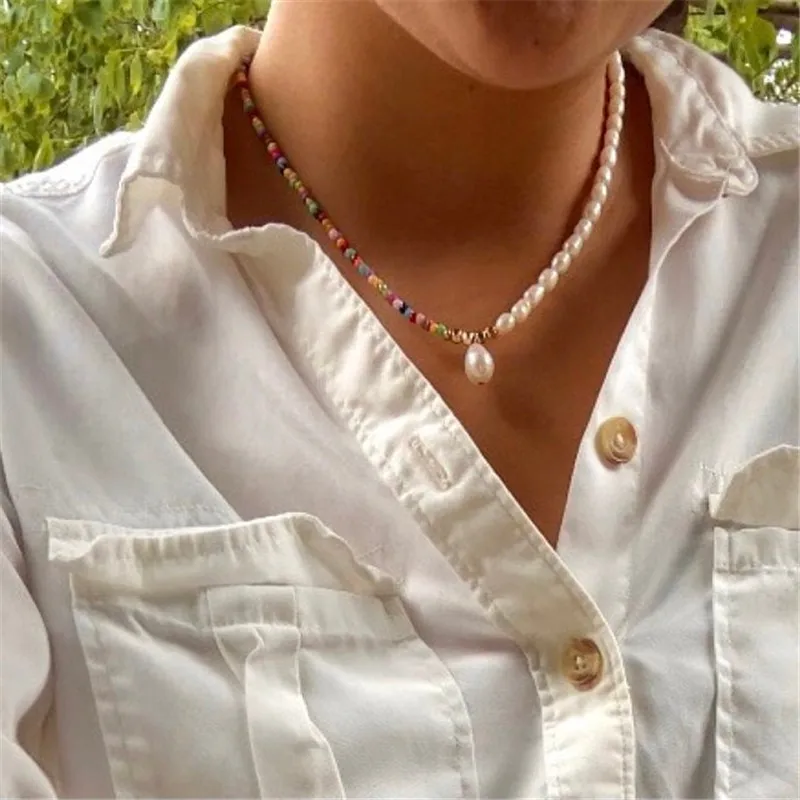 Женское Ожерелье из искусственного жемчуга в стиле бохо 18 дюймов JK39FU|Колье| |