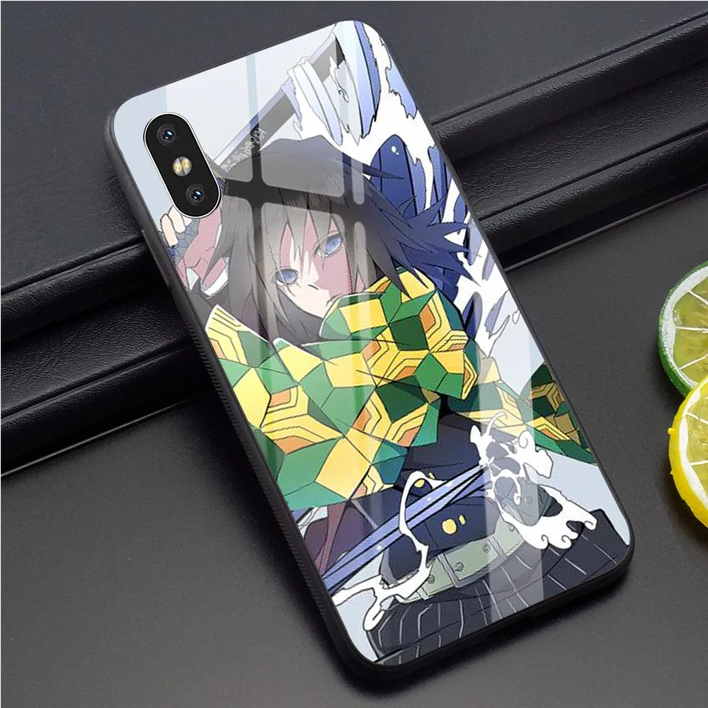 K3022905 Demon Slayer Tomioka Giyuu чехол из закаленного стекла для телефона для iPhone Xs Max чехол X 6 6S XR 8 Plus 7 5S 5 SE чехол s - Цвет: K3022905